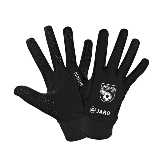 Handschuhe bedruckt mit Wappen SVE & Initialen