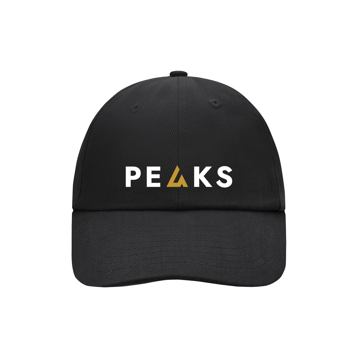 6-Panel Raver Cap schwarz inkl. Stick PEAKS