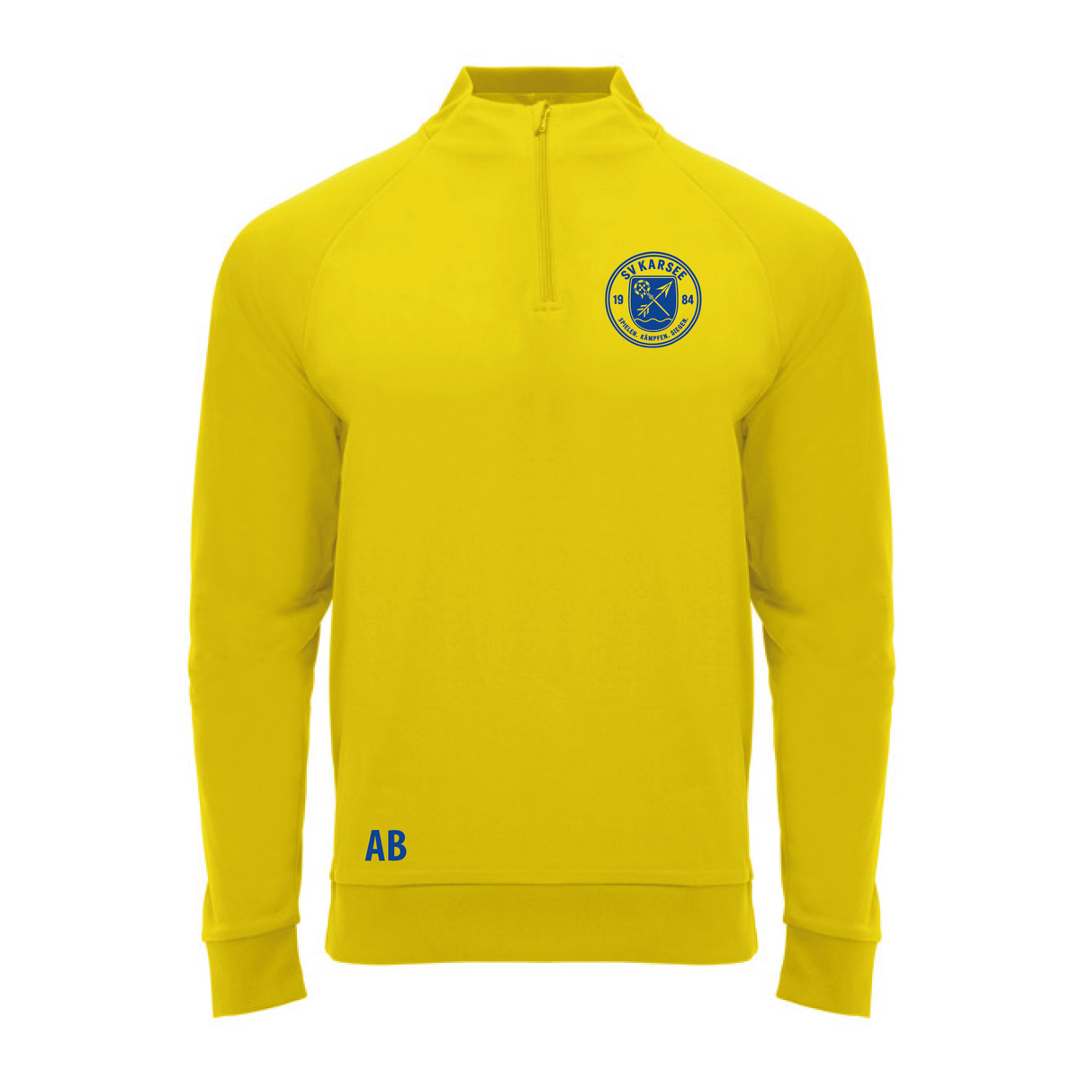 Half-Zipper mit Druck Wappen SV Karsee & Initialen