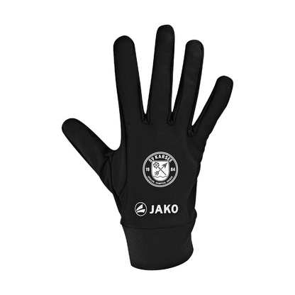 Handschuhe bedruckt mit Wappen SV Karsee & Initialen